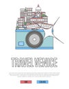 Travel Venice poster with camera