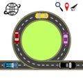 Travel via navigation. Abstract highway road. Transport illustration