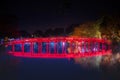 Travel in Vietnam concept, Red bridge in Hoan Kiem lake, Ha Noi, Vietnam Royalty Free Stock Photo