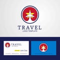 Travel Vietnam Creative Circle flag Logo and Business card design Royalty Free Stock Photo