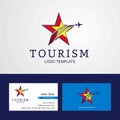 Travel Vietnam flag Creative Star Logo and Business card design