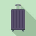 Travel wheels bag icon, flat style