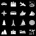 Travel white web icons