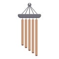 Travel wind chime icon cartoon vector. Wood gold music