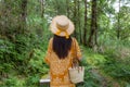 Travel woamn woman go walking in forest