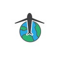 cool travel world icon vector illustration