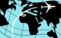 Travel world map background . Illustration design style. Royalty Free Stock Photo