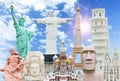 Travel the world monuments concept Royalty Free Stock Photo