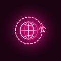 travel world neon icon. Elements of travel set. Simple icon for websites, web design, mobile app, info graphics