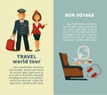 Travel world tour and bon voyage vertical posters