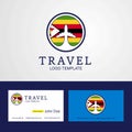 Travel Zimbabwe Creative Circle flag Logo and Business card design