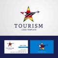 Travel Zimbabwe flag Creative Star Logo and Business card design