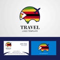 Travel Zimbabwe Flag Logo and Visiting Card Design