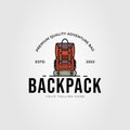 traveler backpack or backpacker bag logo vector illustration design