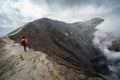 Traveler at crater volcano at Bromo Gunung Bromo