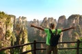 Traveler enjoying amazing view Zhangjiajie National Park