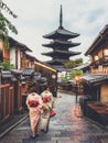 Traveler in Higashiyama District, Kyoto, Japan