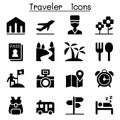 Traveler icon set