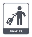 traveler icon in trendy design style. traveler icon isolated on white background. traveler vector icon simple and modern flat