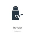 Traveler icon vector. Trendy flat traveler icon from people skills collection isolated on white background. Vector illustration