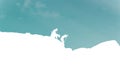 Traveler Man, woman and dog Silhouette Rock Climber Stand On Top Royalty Free Stock Photo