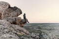 Traveler on a Mountain Top