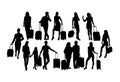 Traveler People Silhouettes,sign and symbol