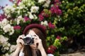 Traveler Photograph Camera Tourist Girl Lady Concept