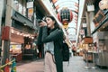 Traveler photographing japanese local lifestyle