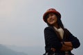 Traveler portrait at Phewa Lake in of Pokhara Nepal Royalty Free Stock Photo