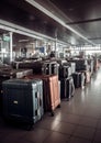 Explore the World with Luggage in an Airport. Generative AI Royalty Free Stock Photo