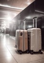 Explore the World with Luggage in an Airport. Generative AI Royalty Free Stock Photo