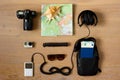 A traveler`s kit Royalty Free Stock Photo