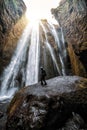 Majestic Gljufrabui waterfall cascade in Iceland