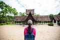 Traveler at temple in Chiangmai, Thailand