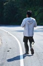 Traveler thai man people walking on the road