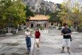 Traveler thai women and men travel visit and respect praying chinese god and angel in Tiantan temple in Tian Tan Garden at China