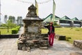 Traveler Thai Women portrait with tag of International Mountain Museum