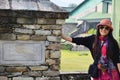 Traveler Thai Women portrait with tag of International Mountain Museum Royalty Free Stock Photo