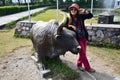 Traveler Thai Women portrait with tag of International Mountain Museum