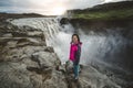 Traveler Travels to Dettifoss Waterfall in Iceland