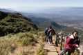 Traveler trekking at Kew Mae Pan Nature Trail (Doi Inthanon National Park) in winter season in Chiangmai,Thailand