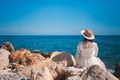 Traveler in Turkey, seaside enchantment, a woman in a dress weaving a story by the Aegean