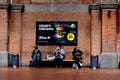 Traveler waiting at Copenhagen Central train station