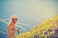 Traveler Woman mountaineering Travel Lifestyle Royalty Free Stock Photo