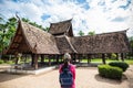 Traveler woman at temple in Chiangmai, Thailand