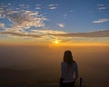 Traveler women see the mountain veiw Royalty Free Stock Photo