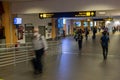 Travelers in the busy international airport of Lima, Peru