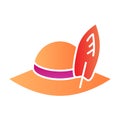 Travelers hat flat icon. Beach panama hat color icons in trendy flat style. Cap gradient style design, designed for web