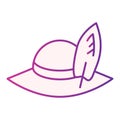 Travelers hat flat icon. Beach panama hat purple icons in trendy flat style. Cap gradient style design, designed for web